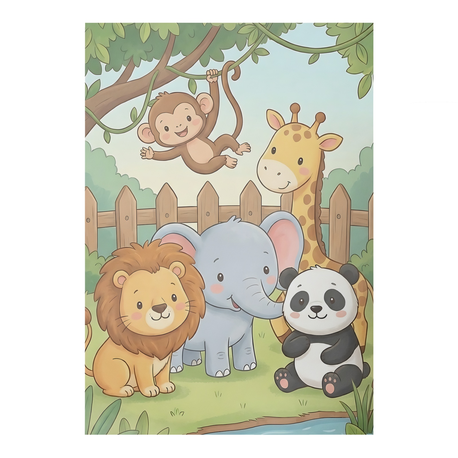 Cartoon Zoo Animal Poster